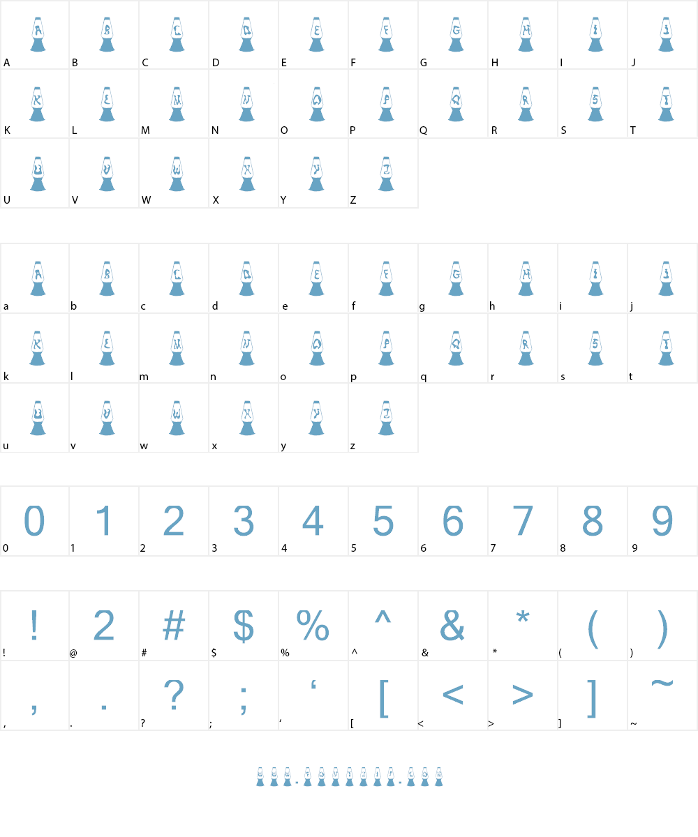 KR Lava Lamp Font Character